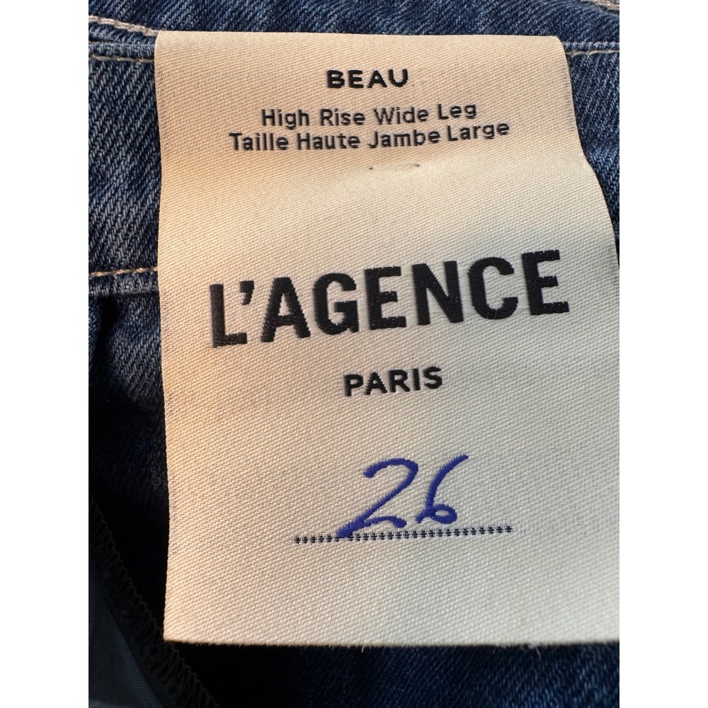 L'AGENCE Beau High‎ Rise Wide Leg Jeans Size 26 - Picture 5 of 14